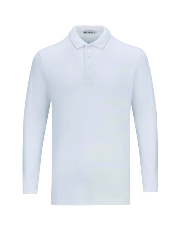 L02-00 White - Honeycomb Classic Polo - Long Sleeved 210gsm