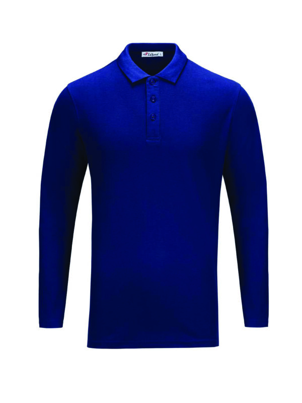 L02-02 Navy - Honeycomb Classic Polo - Long Sleeved 210gsm
