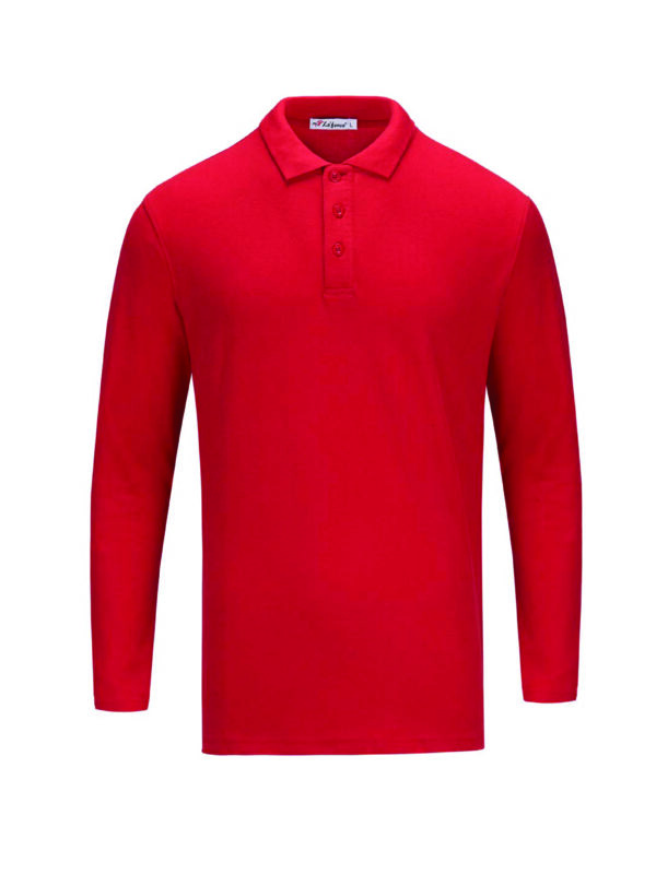 L02-03 Red - Honeycomb Classic Polo - Long Sleeved 210gsm
