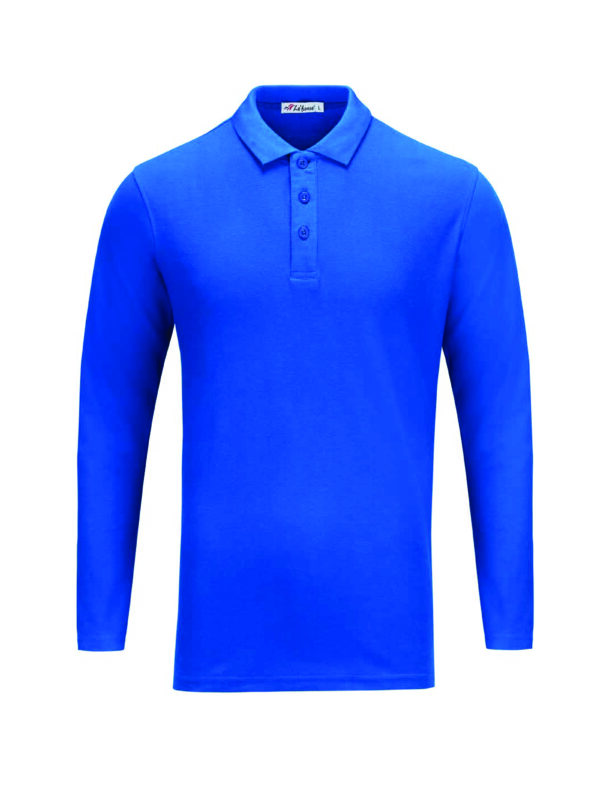 L02-07 Royal Blue - Honeycomb Classic Polo - Long Sleeved 210gsm