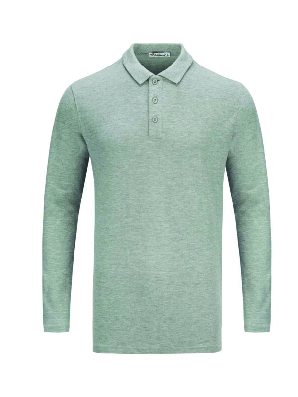 L02-09 Melange - Honeycomb Classic Polo - Long Sleeved 210gsm