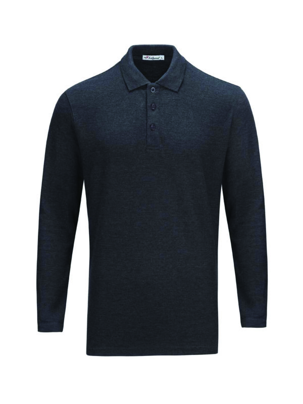 L02-34 Dark Melange - Honeycomb Classic Polo - Long Sleeved 210gsm