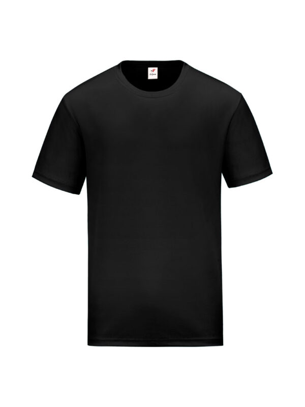 RM01-01 Black - Microfiber Round Neck - Dry Fit 160gsm