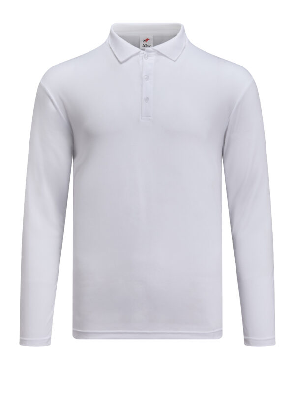 M2400-00 White - Microfiber Polo Long Sleeved - Dry Fit 160gsm