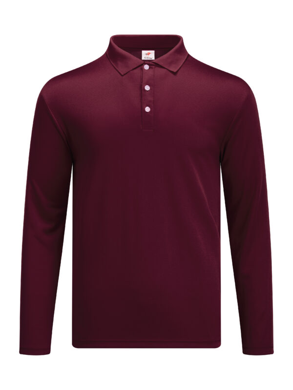 M2400-04 Maroon - Microfiber Polo Long Sleeved - Dry Fit 160gsm