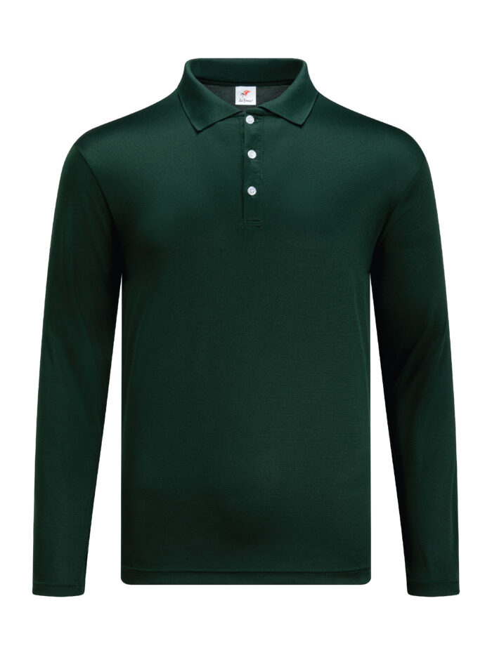 M2400-05 Dark Green - Microfiber Polo Long Sleeved - Dry Fit 160gsm