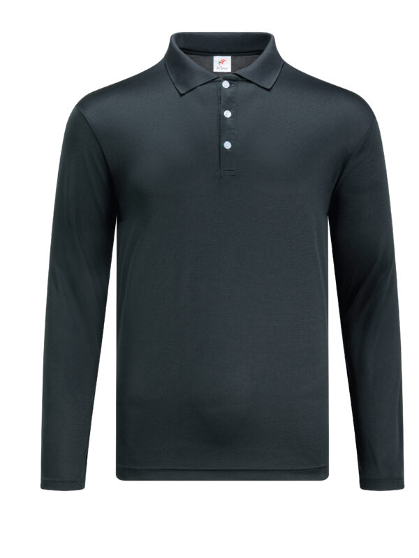 M2400-25 Dark Grey - Microfiber Polo Long Sleeved - Dry Fit 160gsm